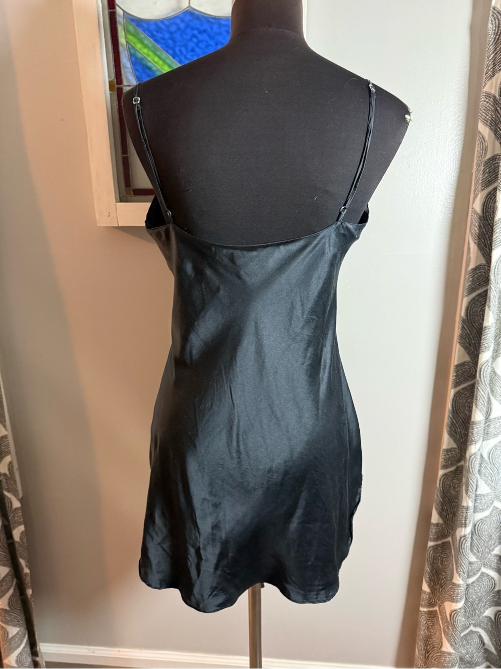 Victoria's Secret Vintage Gold Label Black Silk Slip Dress SZ S - Picture 7 of 9